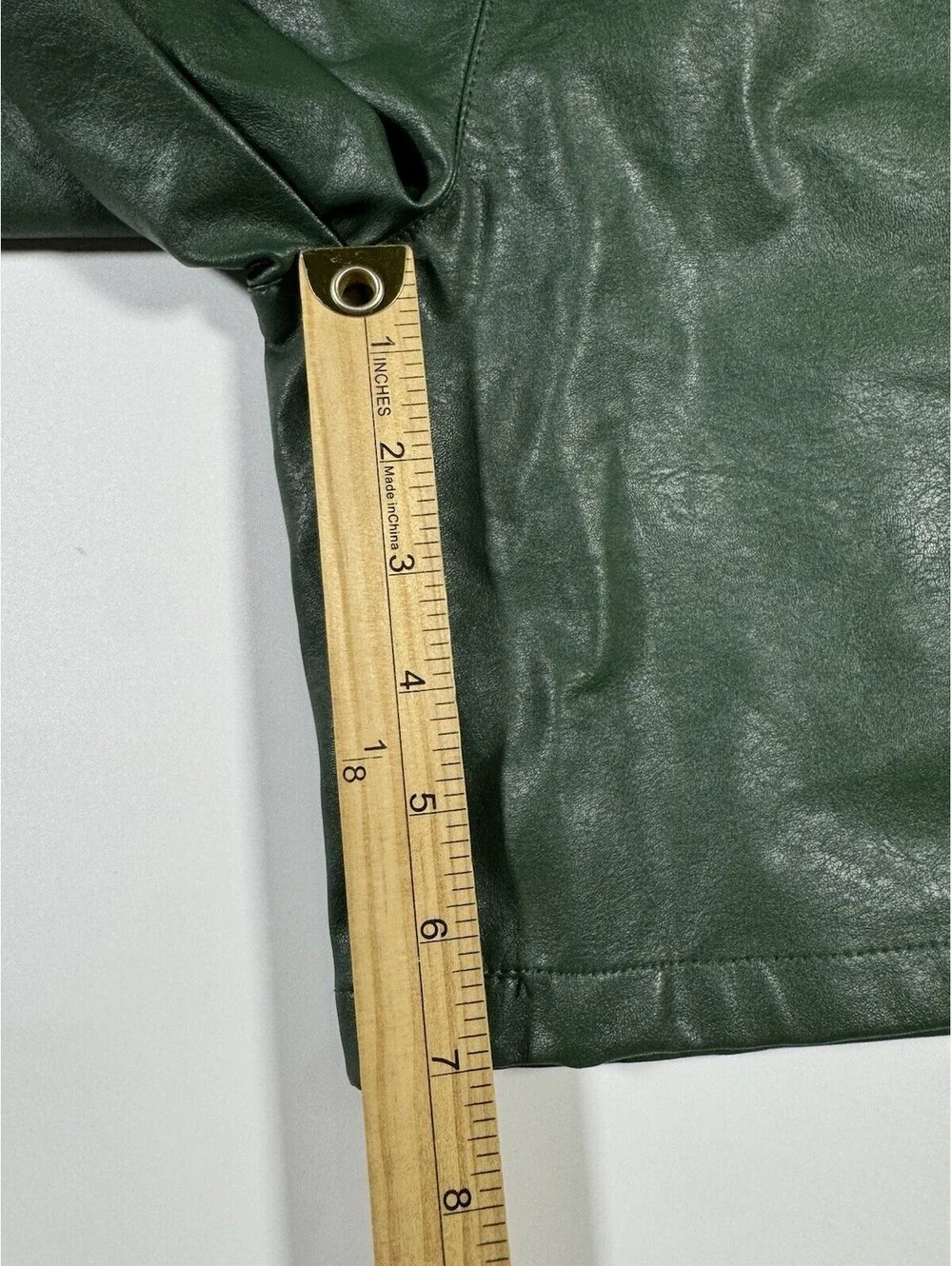 Maison Article Mens XL Green Faux Leather Shorts Drawstring Elastic Waist